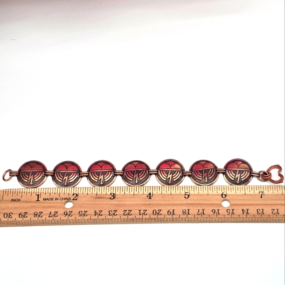 Copper Thunderstorm Cloud Lightning Bolt Link Bra… - image 3